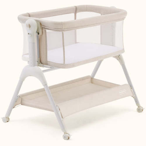 HARPPA Cuddly Sway | 3-in-1 Rocking Baby Bassinet & Bedside Sleeper - Color: Sand Cream