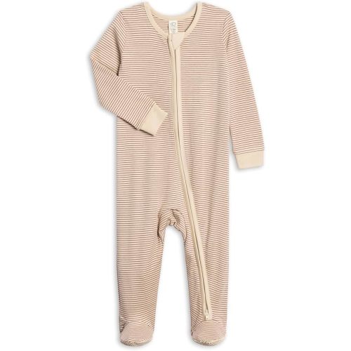Colored Organics Baby Zip-Up Footed Sleeper with 2-Way Zipper - Newborn Organic Cotton Pajamas