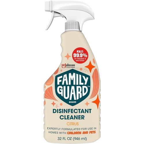 FAMILYGUARD Brand Disinfectant Spray Trigger & Multi Surface Cleaner, Antibacterial Spray, Expertly Formulated for Use In Homes with Children & Pets, Citrus Scent, 32 oz (Pack of 1)