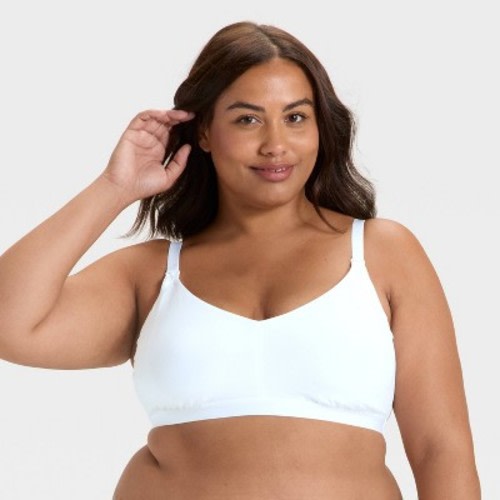 Women's Cotton Blend Unlined Nursing Bralette - Auden™ White M