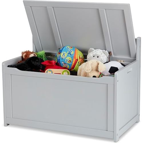 Melissa & Doug Wooden Toy Chest - Gray Furniture for Playroom