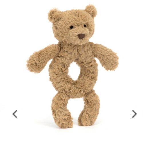 Bartholomew Bear Ring Rattle - Official Jellycat