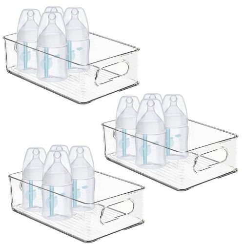 Baby Bottle Organizer, Plastic Storage Center for Baby Bottles and Food Jars, Portable Nursery Storage Plastic Baby Organizer,Convenient Storage Center for Kitchen Cabinet, Refrigerator&Countertop-3PC