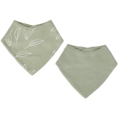 Woolino Merino Wool Baby Bibs - Highly Absorbent Bandana Bib with Cotton Outer Layer and Merino Wool Inner Layer - Pack of 2