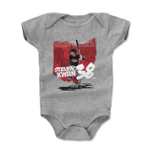 Steven Kwan Kids Baby Romper - Cleveland Baseball Steven Kwan Cleveland State WHT