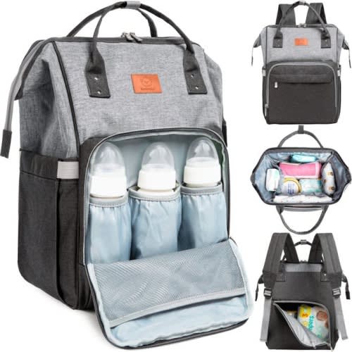 KeaBabies Original Diaper Bag, Graphite