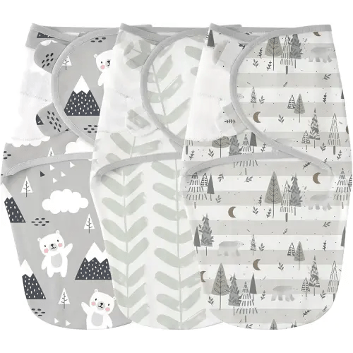 Yoofoss Baby Swaddles for Newborns 100% Organic Cotton, Adjustable Swaddle Sleep Sack 3-6 Months Newborn Swaddle Sack, Breathable Soft(Medium)