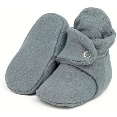 Ella Bonna Baby Booties Organic Cotton Muslin Newborn Baby Slippers Baby Boy Booties, Infant Girl Booties, 6-12 months, 0-6 Months, 12-18 Months, 0-3 Months, 18-24 Months, Toddler Shoes