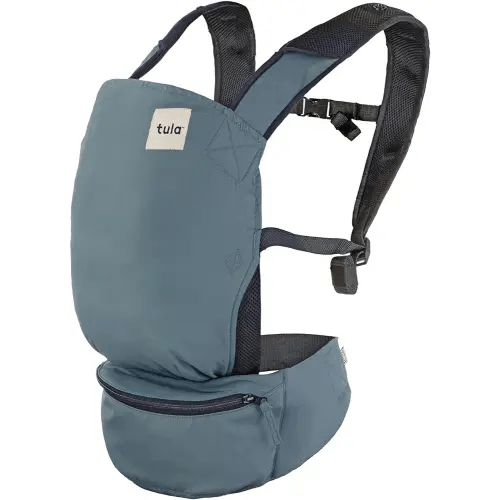 Baby Tula Lite Compact Baby Carrier, Ultra Compact and Lightweight, Convenient Carry Pouch, Ergonomic and Multiple Positions for 12 – 30 pounds (Slate)…