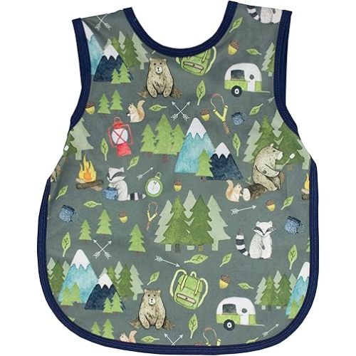 BapronBaby Animal Prints Bapron - No Neck Tie Safer Bib - Baby & Toddler - Soft Waterproof - PVC, BPA & Phthalate Free - 6m+