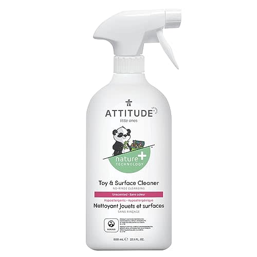ATTITUDE Toy and Surface Cleaner, EWG Verified Multi-Surface Products, Vegan, Naturally Derived Multipurpose Cleaning Spray, Unscented, 27.1 Fl Oz