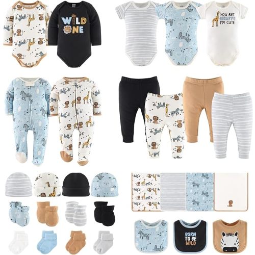 The Peanutshell Baby Layette Gift Set for Boys or Girls, Newborn to 9 Month Sizes, Essentials, Needs, & Must Haves