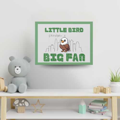 Philadelphia Eagles Baby Nursery Wall Art – “Little Eagle, Big Fan” Print | Philly Skyline Decor | Eagles Gifts, Eagles Merch