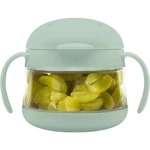 Ubbi Tweat No Spill Snack Container for Kids, BPA-Free Tritan, Toddler Snack Container, Sage