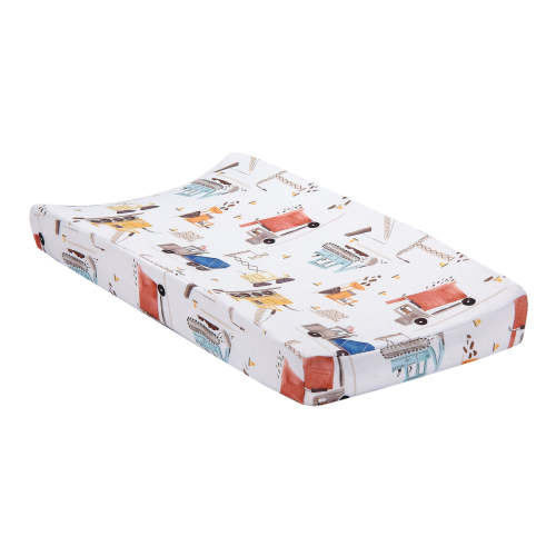 Construction Zone Changing Pad Cover - White/Trucks
– Lambs & Ivy