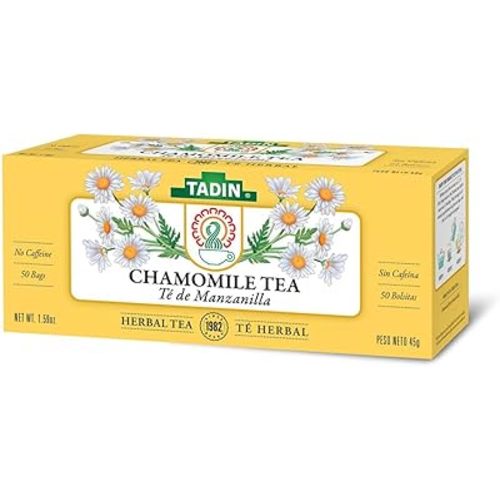 Tadin Chamomile Herbal Tea, Caffeine Free, 100 Tea Bags (Pack of 2 Boxes, 50 Tea Bags each)