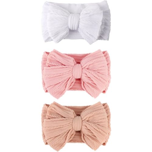 Baby Bows Headbands Nylon Newborn Baby Headbands Toddler Infant Hairbands with Big Bows for Baby Girl Newborn Essentials