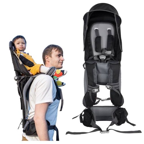 Baby Shoulder Carrier Baby Hiking Backpack Carrier with Rain Cover Sun Shade for Child Safe Backrest and Toddler Ergonomic Seat Holds 40 Pound for Children Between 6 Months-3 Years Old Babies