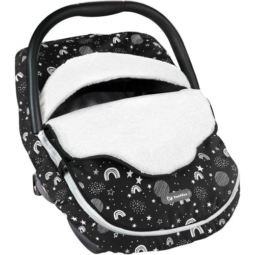 Yoofoss Baby Car Seat Cover Winter Carseat Canopies Cover to Protect Baby from Cold Wind, Super Warm Plush Fleece Baby Carrier Cover for Infant Boys Girls (Stars)