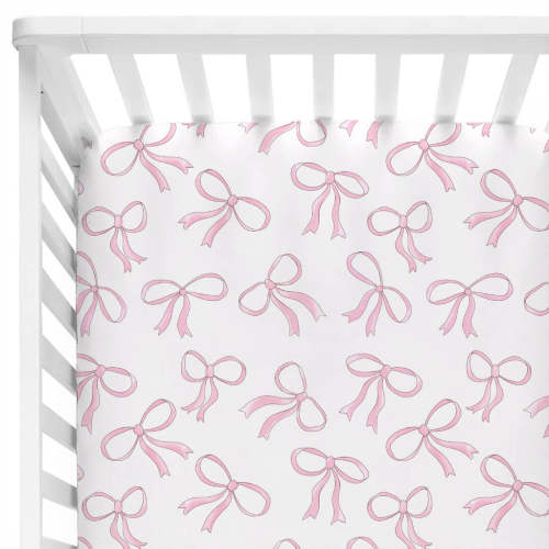 Blushing Bows Crib Sheet