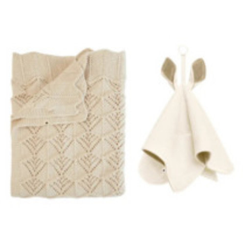 BIBS Organic Cotton Knit Baby Blanket & Kangaroo Cuddle Cloth Set