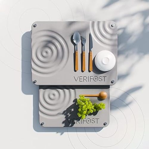 2025 2pcs Large Stone Drying Mat for Kitchen Counter, Quick Drying Matt Kitchen Counter, Large Drying Stone for Kitchen Counter, Diatomaceous Earth Dish Drying Mat, Moonlight Gray