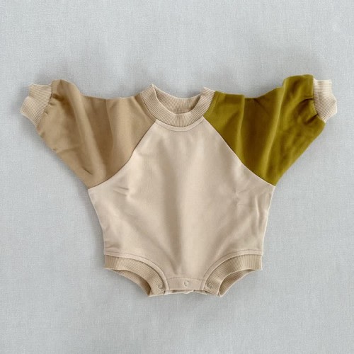 Baby Contrast Sleeves Color Block Bodysuit