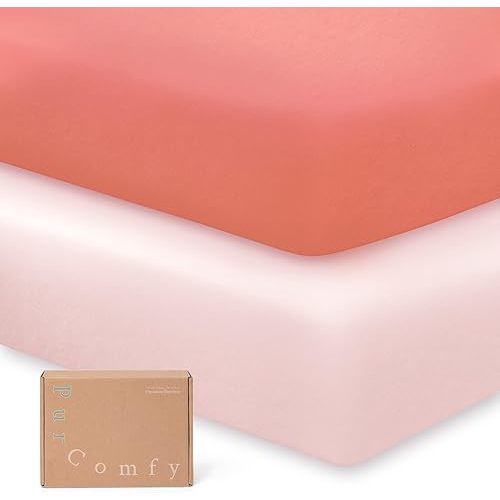 Supersoft Crib Sheets for Boys Girls, Premium Bamboo Viscose Buttery Soft Crib Mattress Fitted Sheet, Stretchy Knit Baby Sheet, Silky Comfort Baby Bed Sheets 28x52x9 Extra Deep Pocket