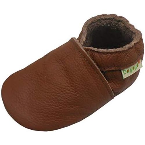 SAYOYO Baby Soft Sole Prewalkers Baby Toddler Shoes Leather Infant Shoes Dark Grey