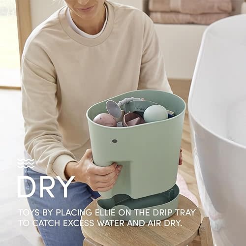 Bath Accessories Bundle - Ellie Bath Toy Scoop, Washy Rinse Jug, Stack n Sail Bath Boats, & Wishy Sensory Bath Toy for Babies & Toddlers - 4-Piece Set, Taupe