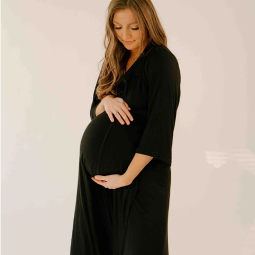 Lila Labor & Postpartum Gown in Black