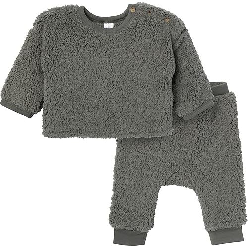 Modern Moments by Gerber Baby Boys' Microplush Drop Shoulder Pant Set
