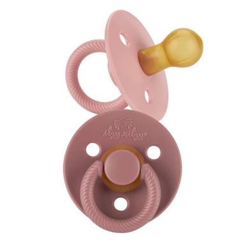Itzy Ritzy Natural Rubber Pacifier - 0-6 Months - Rosewood & Blossom - 2pk