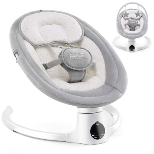 HARPPA Baby Swing for Infants with Remote Control, 5 Sway Speed, 10 Lullabies, Gray