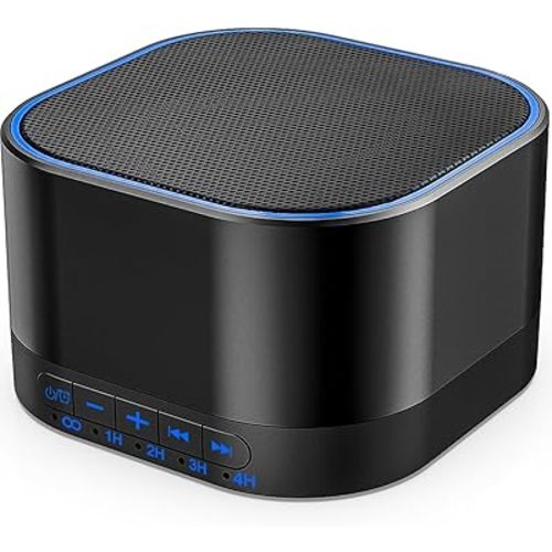 Magicteam White Noise Machine with 20 Non Looping Natural Soothing Sounds Memory Function 32 Levels of Volume Powered by AC or USB and Sleep Sound Timer Therapy for Baby Kids Adults Black