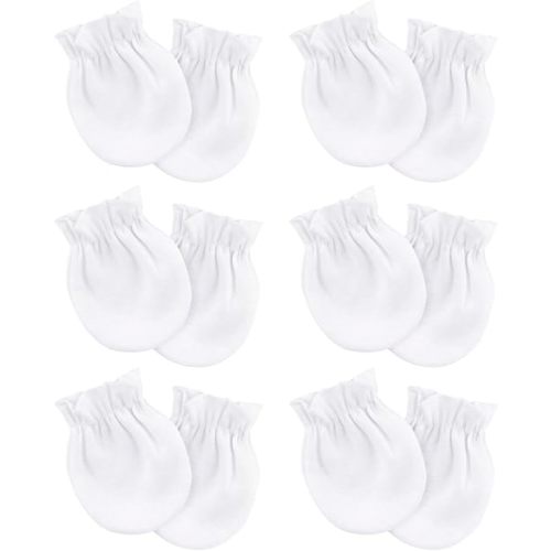 6 Pairs Baby Mittens Newborn No Scratch Cotton Baby Gloves Baby Girl Mittens for Newborn Baby Girls Boy Infant 0-6 Months