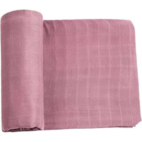 Meracorallo Muslin Swaddle Blanket Silky Soft Receiving Blanket Swaddle Wrap for Baby Boys and Girls, 47 x 47 inches, Orchid Purple