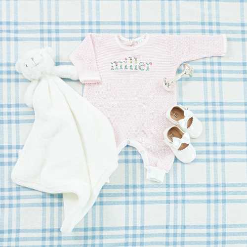 Floral Name Long Sleeve Knit Romper // Pink Floral Baby Girl Monogram Romper, Paty Gown Monogram, Paty Gown, Baby Girl Coming Home Outfit
