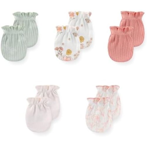5 Pack Unisex New Born Boy Girls No Scratch Mittens Cotton Soft Baby Gloves Accessory 0-3 Months Infant Essentials