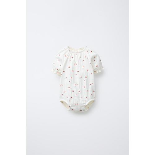 CHERRY PRINT BODYSUIT - Oyster-white | ZARA United States