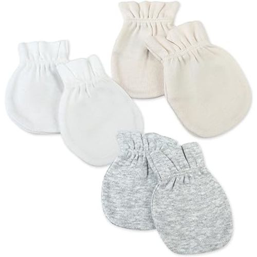 HonestBaby Multipack Baby Cap Hats and Mitts Sets No Scratch Mittens 100% Organic Cotton for Newborn Boys, Girls, Unisex