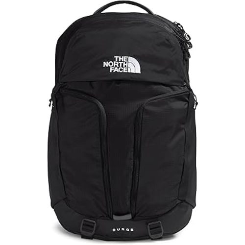 The North Face Surge Commuter Laptop Backpack | Daypack with Water Repellent Finish, 16" Laptop Sleeve, Reflective Details, TNF Black/TNF Black-NPF, One Size