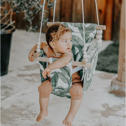High Back Fabric Baby Swings - Solids | Sweet Swinging