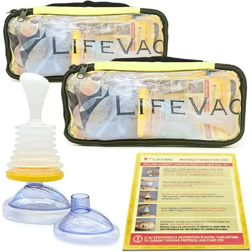 LifeVac Yellow Travel Kit 2 Pack - Portable Suction Rescue Device, First Aid Kit for Kids and Adults, Portable Airway Suction Device for Children and Adults