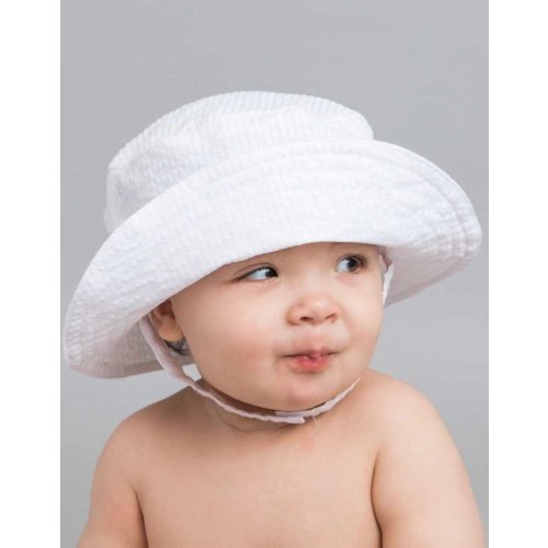 1933 Bucket Hat White Seersucker - Spoiled Sweet Boutique