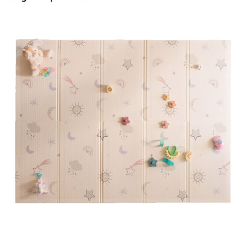 Nuby Reversible Baby Floor Mat - Foldable and Lightweight Baby Play Mat for Floor - Easy Storage and Travel - Stars and Sky