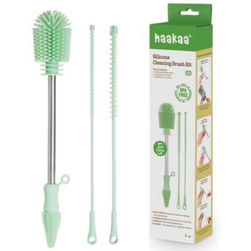 Haakaa Silicone Cleaning Brush Kit Lime