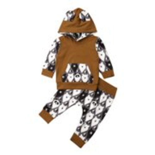 Multitrus Winter Newborn Infant Baby Girls Boys Hooded Suit Cotton Clothes Trousers Outfit