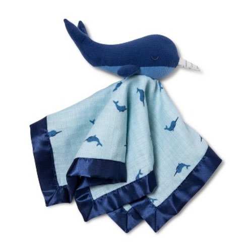 Small Security Blanket Narwhal - Cloud Island™ Blue