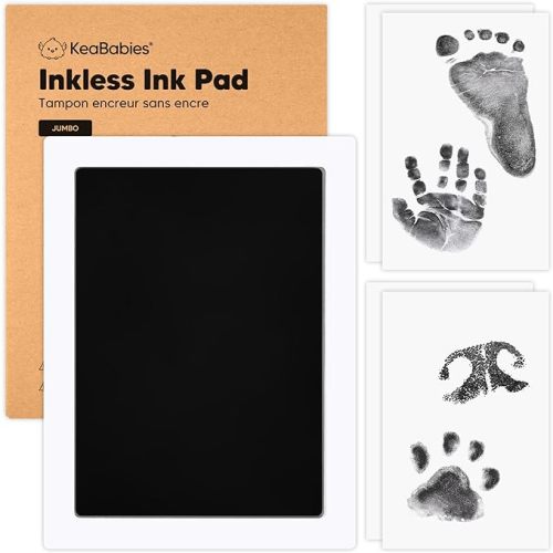 1-Pack Inkless Baby Hand and Footprint Kit - Mess Free Ink Pad for Newborn Keepsake, Dog Nose & Paw Print Kit, Clean Touch Ink Pad for Baby Hand & Footprints, Ideal Mother's Day Gifts (Candy Pink, J)
